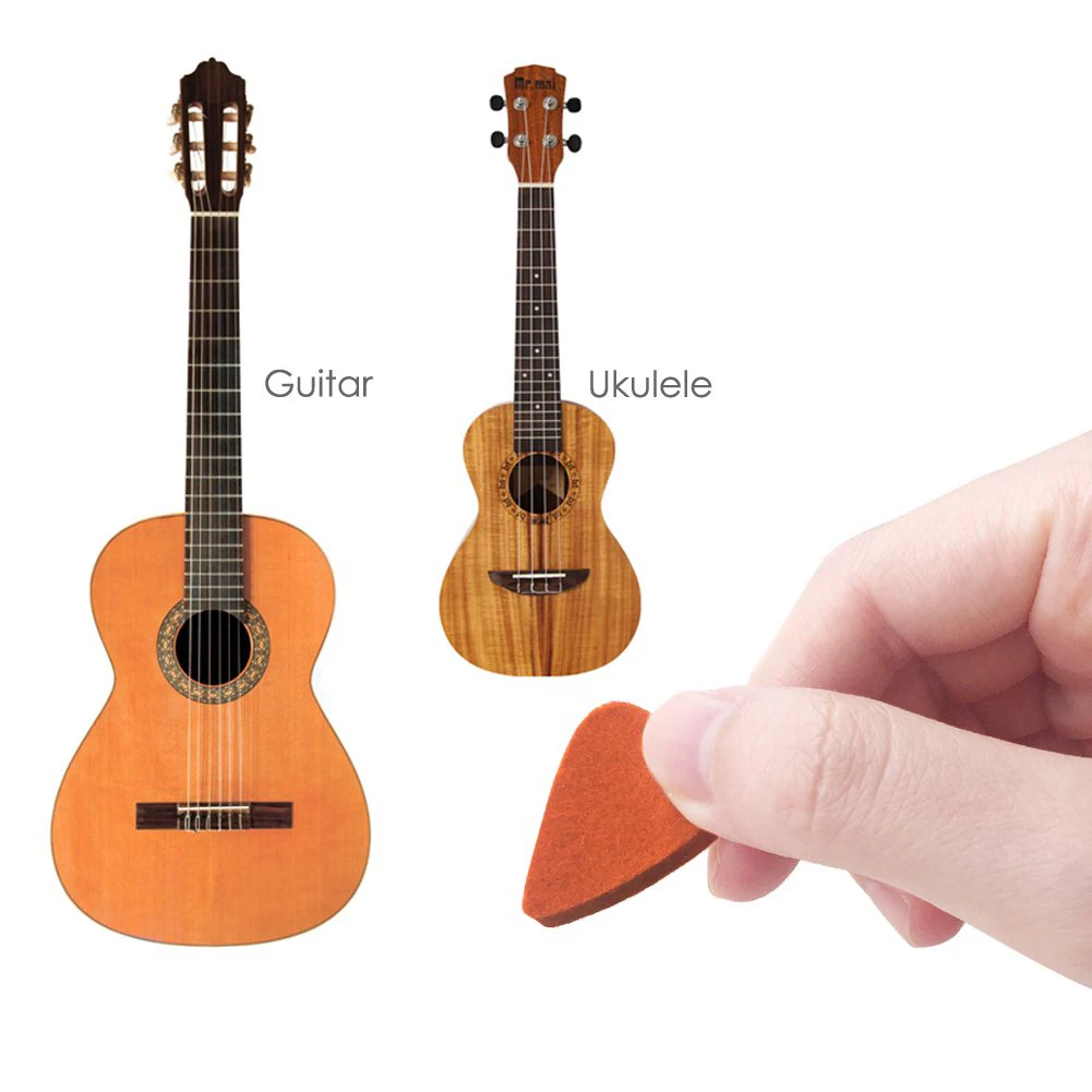 Palhetas de ukulele palhetas/palhetas de feltro para ukulele e guitarra, 8 peças palhetas de guitarra, multicoloridas