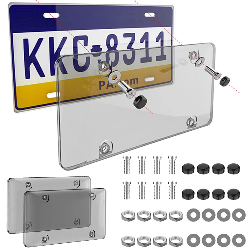 

Anti-Scratch Waterproof Car License Plate Holder Protective Cover License Plate Frame for US Car Truck Exterior Accessories