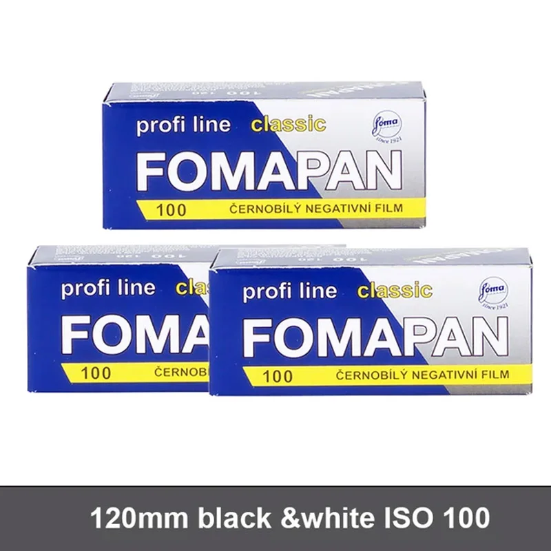 3Rolls Original 120mm FOMAPAN 100 Black white negative film ISO 100 200 400 Suitable for Kodak Fuji 120 film camera