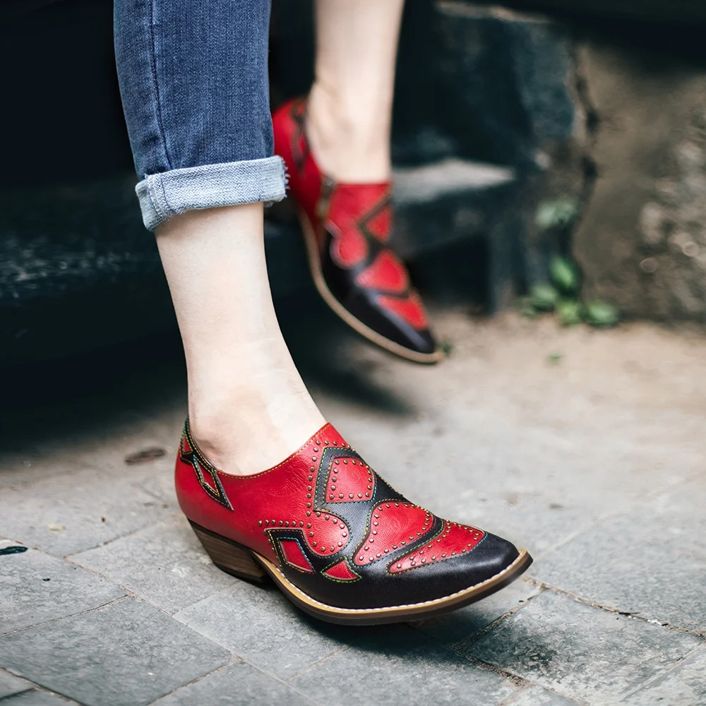 

New thick with hot explosions retro autumn and winter small round rivet shallow mouth single shoes