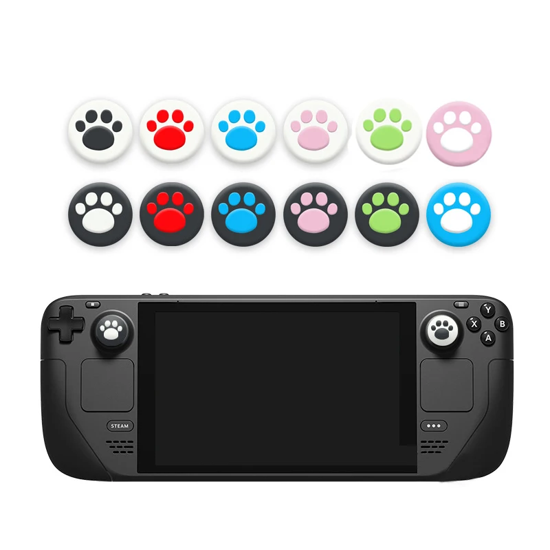 Cat Paw Silicone Soft Thumb Stick Grip Cap Joystick Cover For Valve Steam Deck Oled/ASUS ROG Ally X Game Console Thumbstick Case