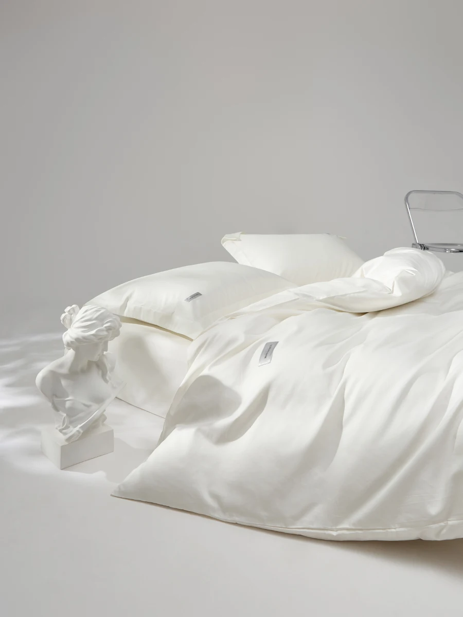 100-Thread Count Long-Staple Cotton Duvet Cover Pure Cotton Gown Single Piece  White Hotel Style Bedding Cover