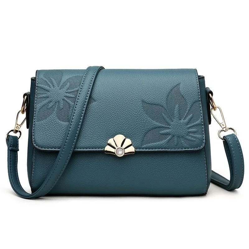 

Fall and Winter New Embossed Solid Color Shoulder Messenger Bag Mother Handbag Daily Commuting Simple Solid Color Messenger Bag