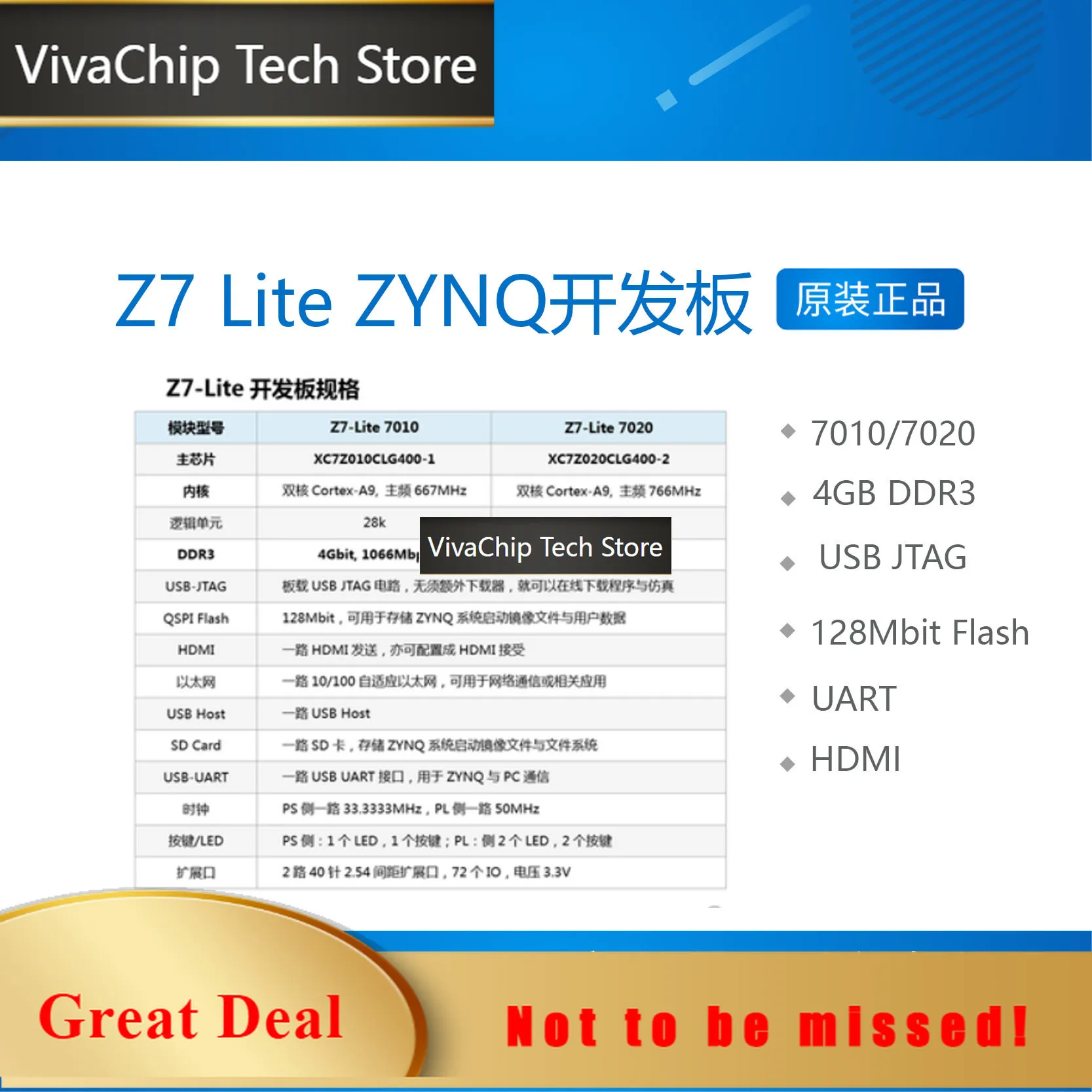 VivaCTZ7 Lite FPGA Development Board XILINX ZYNQ7000 7020 7010 ZYNQ Core Board