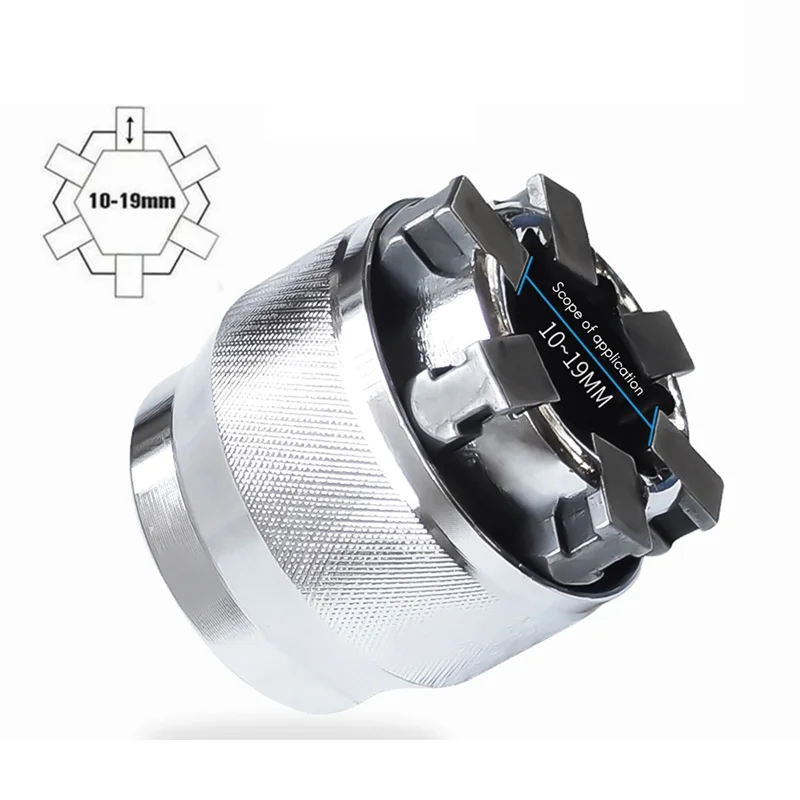 AF93-10-19Mm Universal multifuncional funda Universal llave de trinquete rápida herramienta de mantenimiento de manguito de tornillo fácil de usar