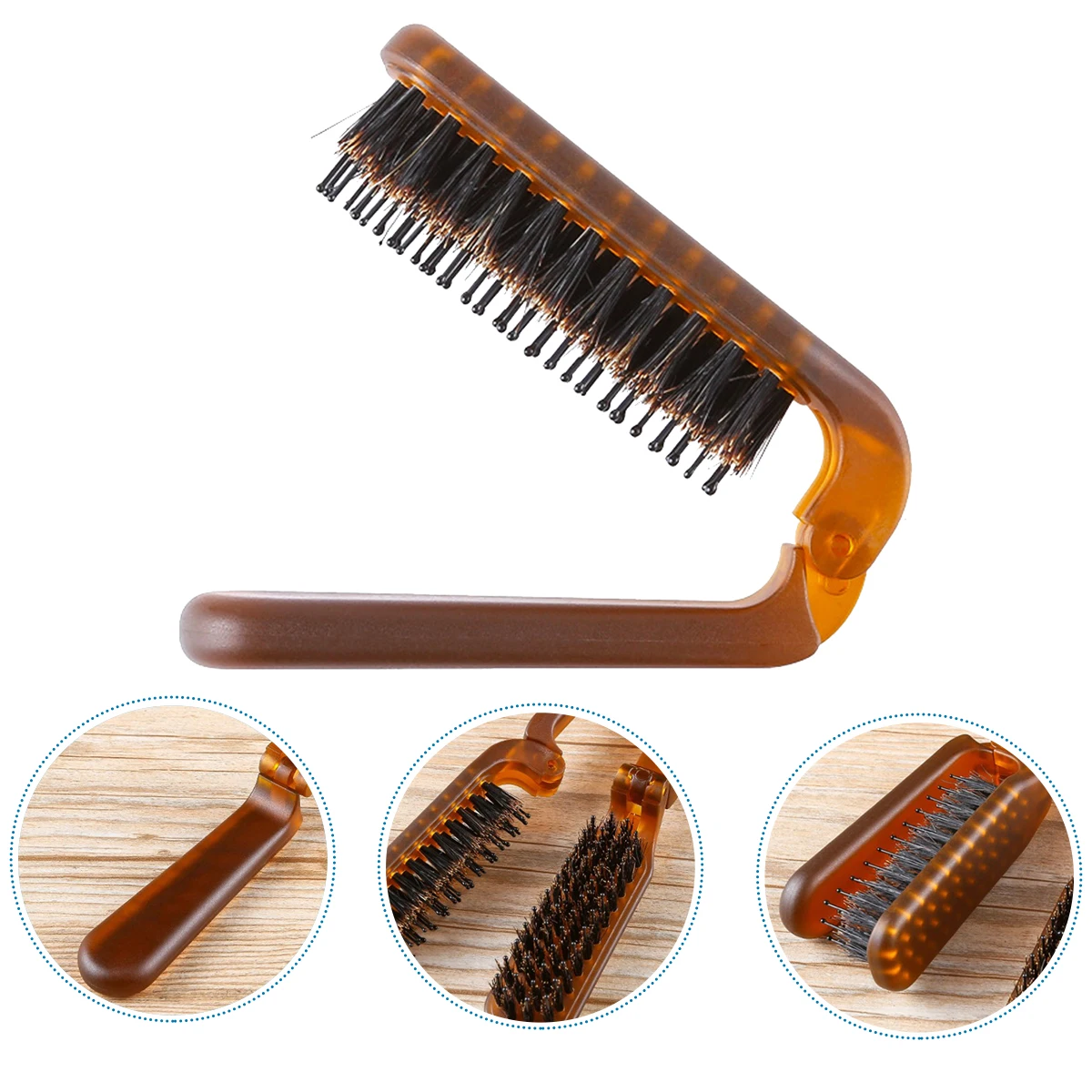 

Folding Bristle Comb Portable Travel Pocket Size Lightweight Durable Pocket Hair Comb Scalp Massager Hairbrush