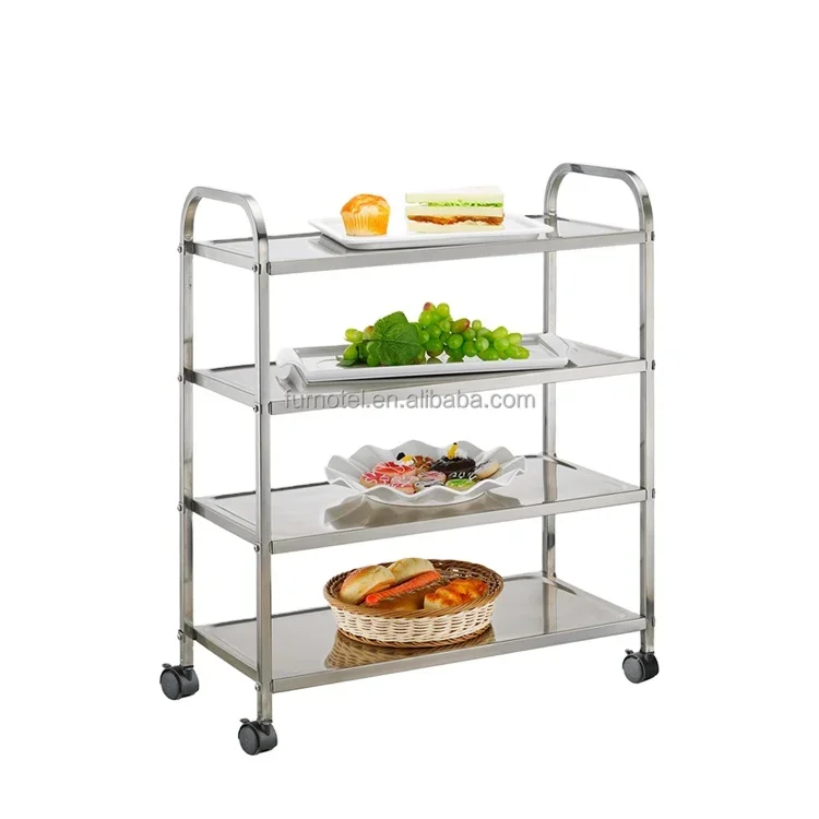 Hotel Restaurant  Stainless Steel Housekeeping/Kitchen Tool Trolley Cart