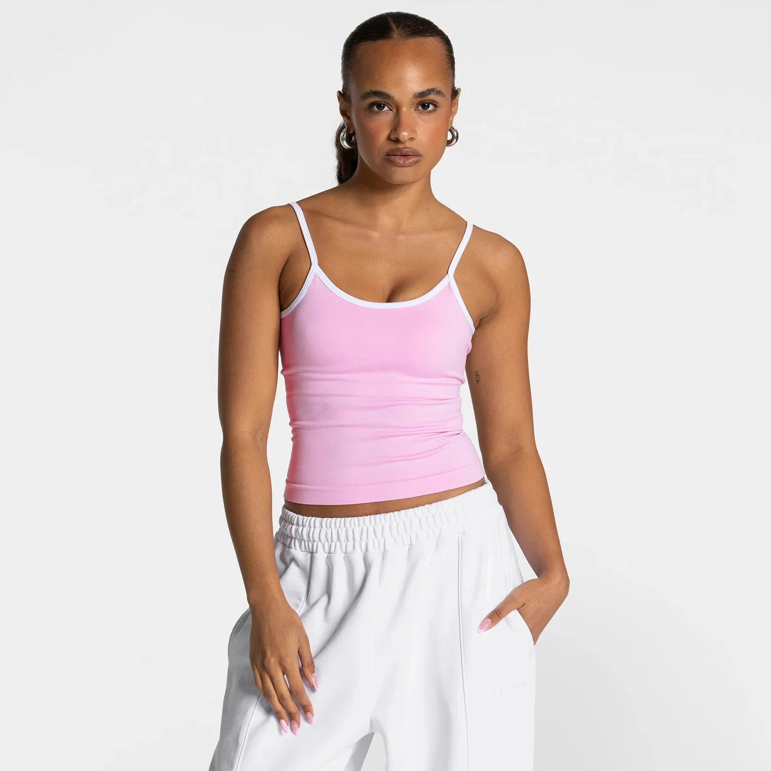 

T1VEO LOGO Sports Vest Women's Seamless Color-Backing Yoga Clothes Running Quick-Dry Breathable Yoga Fitness Vest