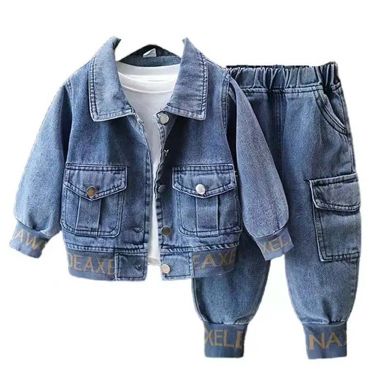 Kids Boys Clothing Set Spring and Autumn New Children\'s Casual Jacket Jeans Two Piece Set Girl Baby Korean Version Casual Set