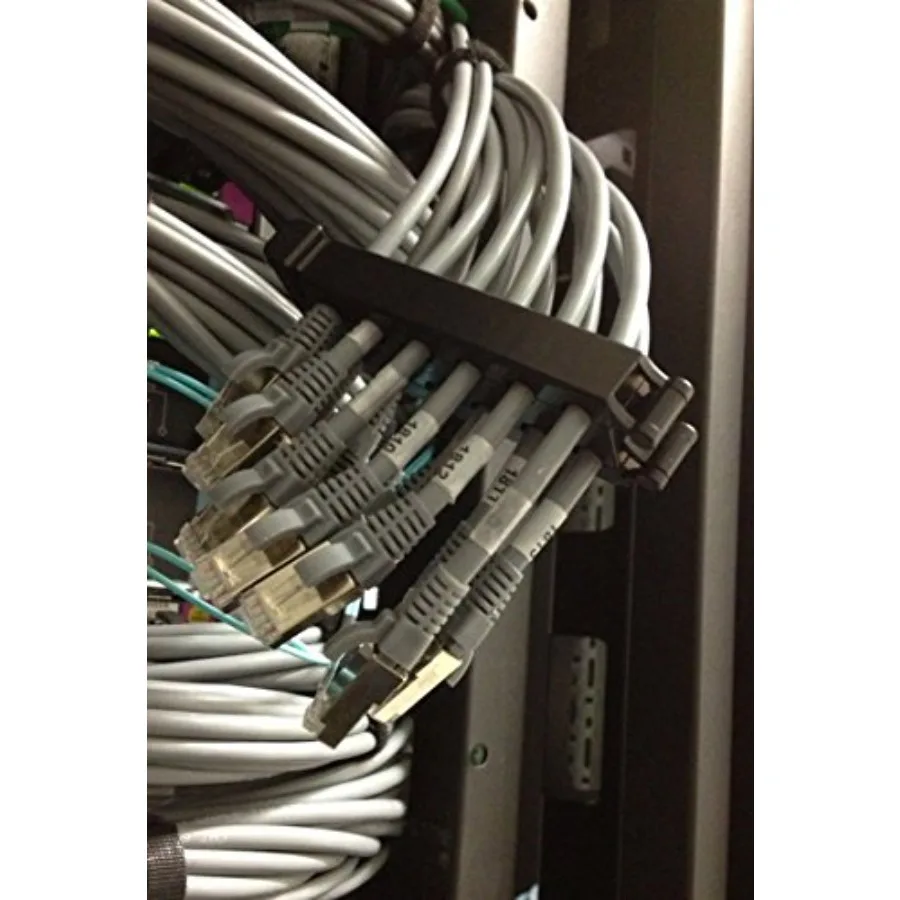 

Кабельные стяжки для организации проводов, 10 x 12 портов, черные, нейлоновые, с усиленными ремнями, прочные, для рабочего стола и стоек, размер M