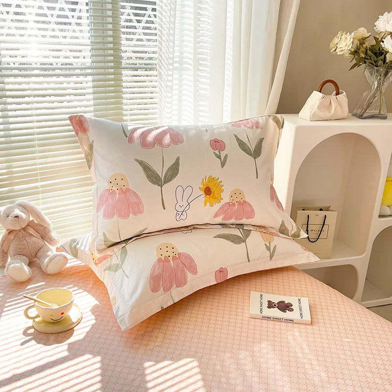 100% Cotton Pillows Cover Floral Printed Pillowslip 48x74cm Sleeping Pillowcase 2pcs Rectangle Cushion Covers Home Pillow Cases