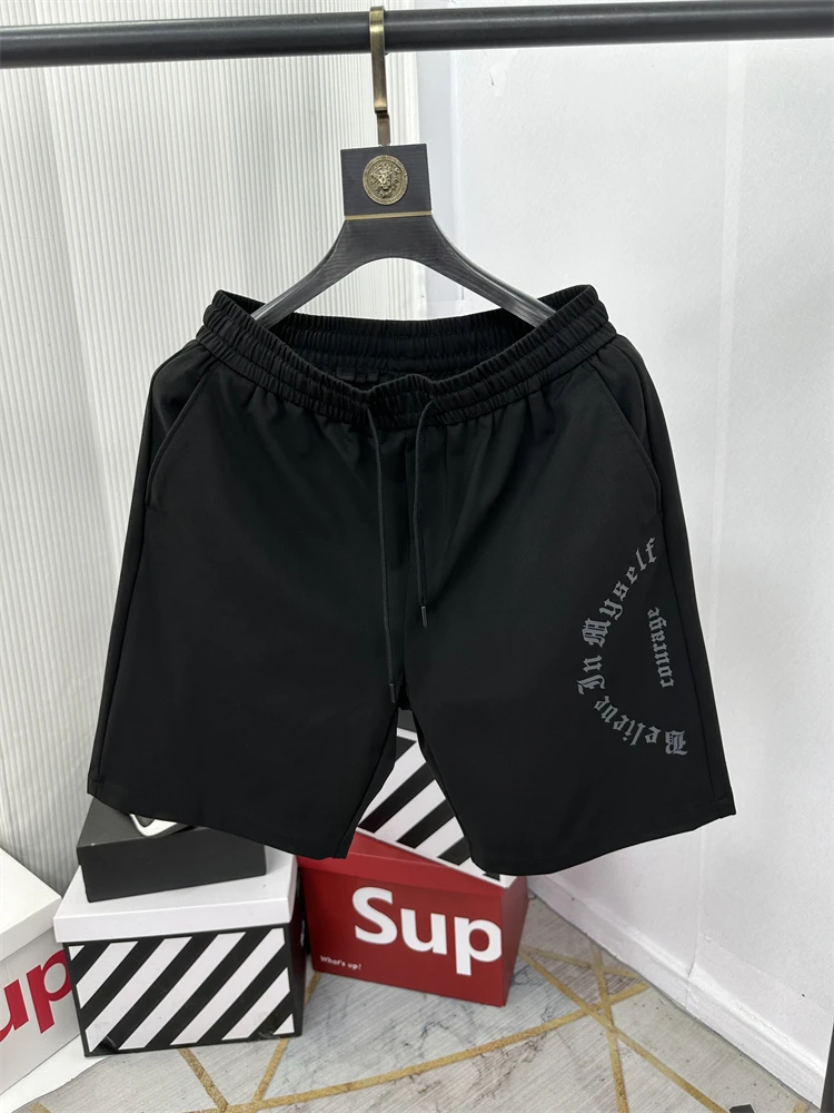 

Faionable Printed Comfortable Breathable Men's Summer New Elastic Waist Five-Quarter Casual orts Trendy Straight Leg orts