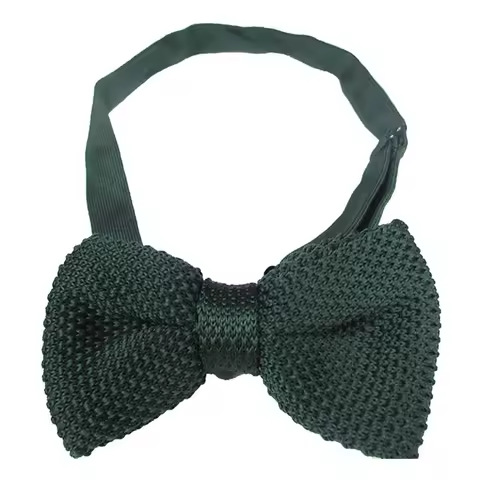 Men Knitted Bowtie Soild Color Bow Tie Thick Double Deck Pre Tied Adjustable Knitting Casual Tuexdo Wedding Party Accessories