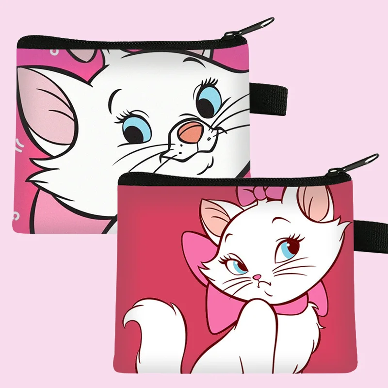 Disney Cartoon Marie Cat Children Wallet Figure Marie Kawaii Large Capacity Storage Bag The AristoCats Kids Gifts