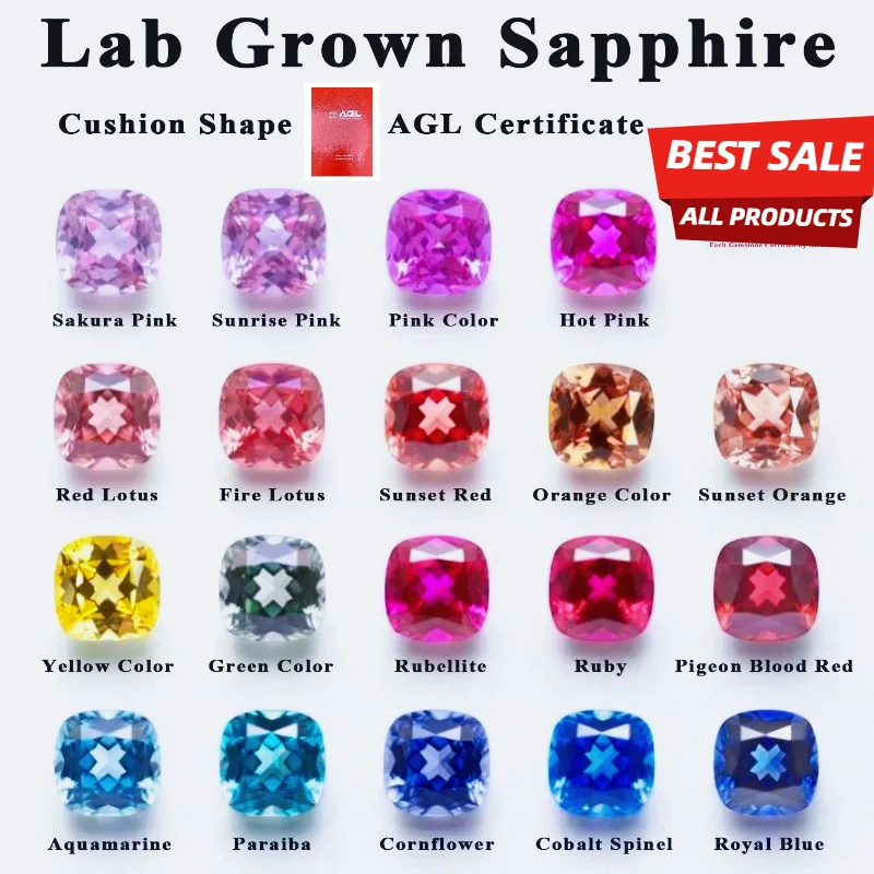 

NEW Lab Grown Sapphire Cushion Shape for DIY Jewelry Making The Main Materials of Rings and Necklaces Selectable AGL Certificate