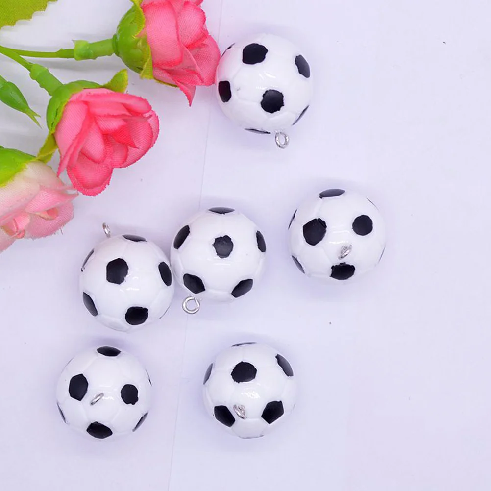 16 Pcs Soccer Ball Charms Football Basketball Pendant Craft Making Accessories Earrings