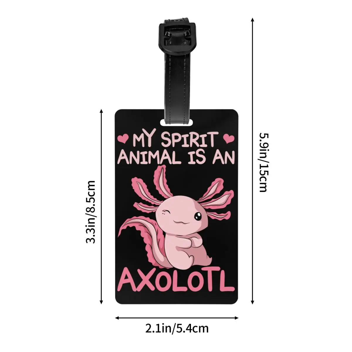 My Spirit Animal Is An Axolotl Luggage Tag for Suitcases Funny Salamander Animal Baggage Tags Privacy Cover Name ID Card