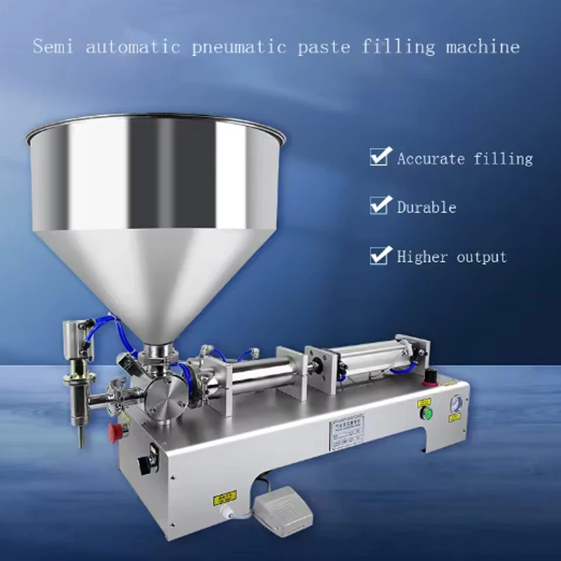 

PBOBP 110V/220V Paste Liquid Filling Machine Mixing Viscosity Sauce 80L Hopper 100-1000ml
