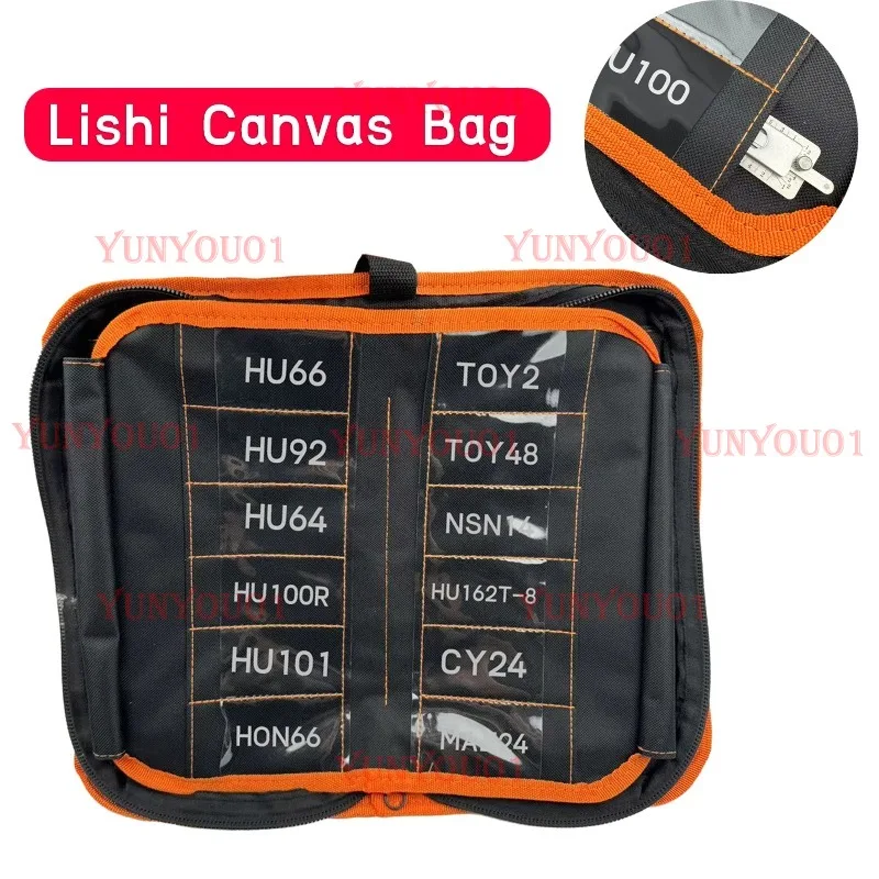 With model sticker 50PCS/74PCS LISHI 2 IN 1 STORANGE BAG MR.LI TOOLS CASES EASY HANDLE LISHI TOOL AND KEY BLADE BAG