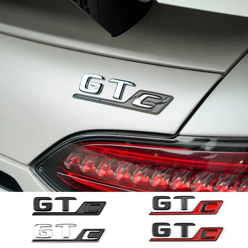 

3D Letters Numbers GT C GTC Emblem For Mercedes AMG GTC Car Trunk Lid Nameplate Badge Logo Stickers Chrome Black Red Accessories