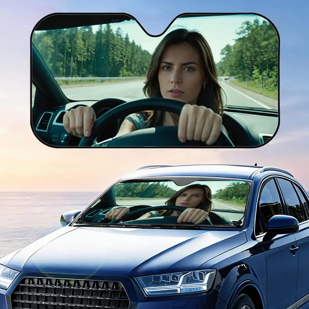 

Солнцезащитный козырек для автомобиля с забавным рисунком, складной, для лобового стекла, защита от УФ-излучения, отражающий, теплоизоляционный, многоразовый чехол