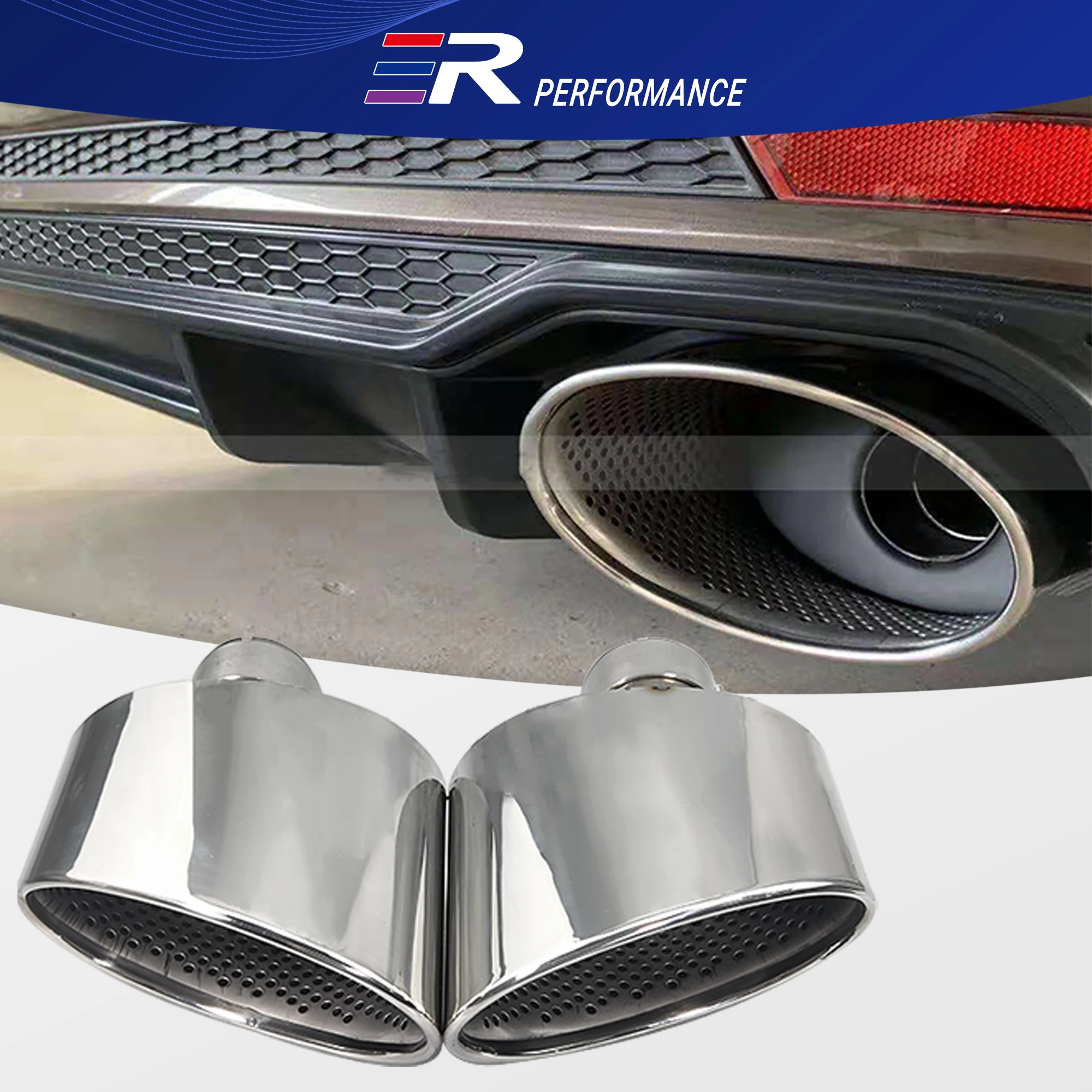 

1 пара насадок на глушитель, выхлопная труба из нержавеющей стали для модификации Audi A4 A5 A6 A7 до RS4 RS5 RS6 RS7