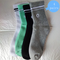 1/4 pair Cotton Yoga Sports Sock ladies Medium Long Socks Pilates Fitness Sports Four Seasons Socks Women's Yoga Medium Socks