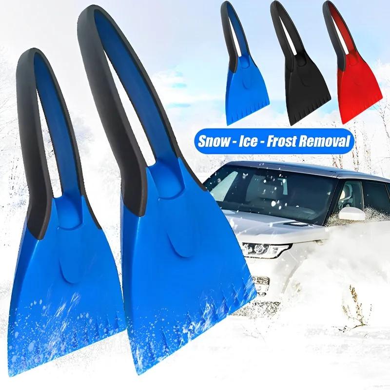 2PCS Car Ice Scrapers Silicone Car Snow Brush Soft Anti-skid Handle Ice Scraper Auto Snow Shovel Removal Car Winter Accessories