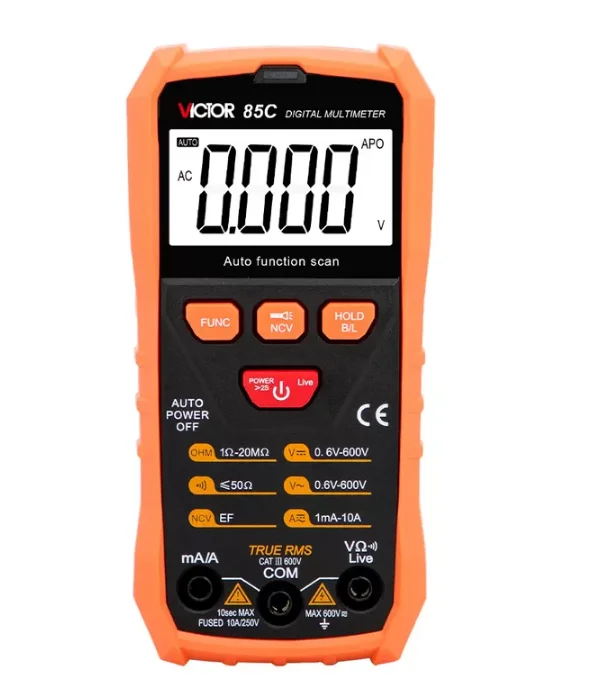 Small VICTOR 85C 3 1/2 Digits NCV True RMS Digital Multimeter 1999 Counts