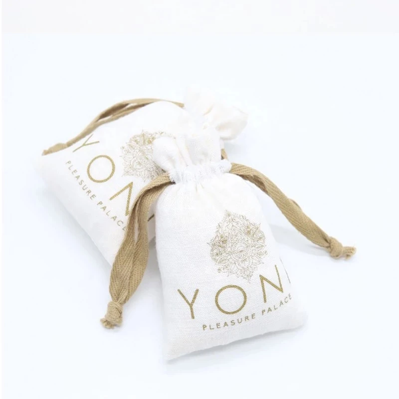 Linen Gift Bags with Cotton Ribbon 8x10cm(3