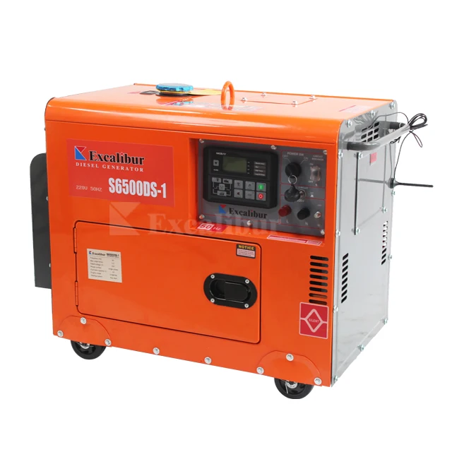 EXCALIBUR 3kva 4kva 5kva 5.5kva 6kva 6.5kva Portable Silent Die sel Generator With Good Price