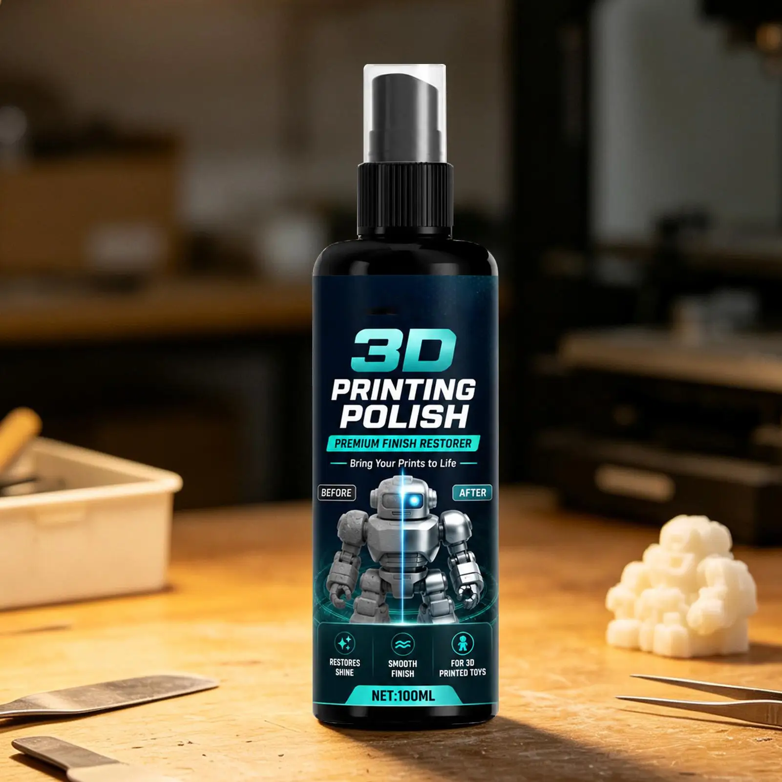 100ml 3D Print Smoothing Agent Polishing Spray Models Finish Restoring for Workshop Studio Commercial