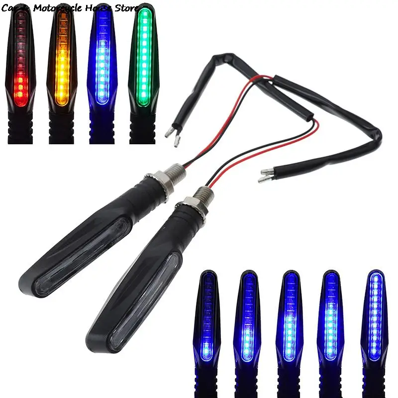 1pc Universal 12V Led Motorcycle Turn Signals Indicator Light Flowing Water Blinker Flashing Indicator