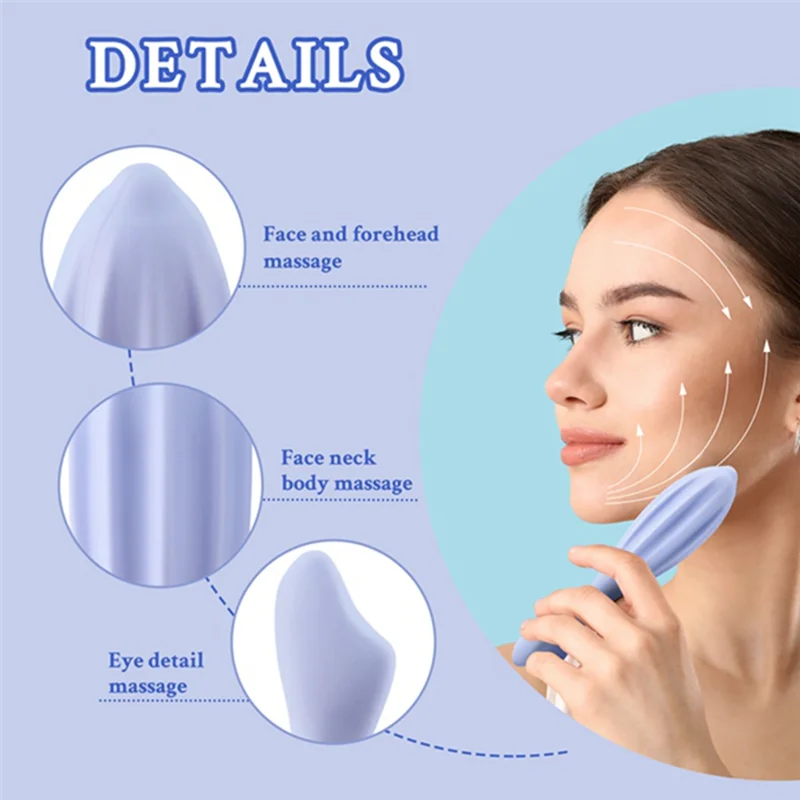 AT28-Facial Massage Roller Silicone Face Massage Tools Face Roller Skin Care For Shapes Body & Face Curves Reduces Tiredness