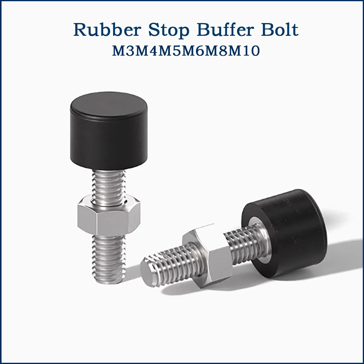 Rubber Head Low Elasticity Stop Buffer Stainless Steel Bolt M3 M4 M5 M6 M8 M10