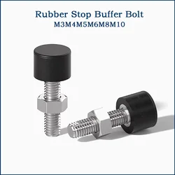 Rubber Head Low Elasticity Stop Buffer Stainless Steel Bolt M3 M4 M5 M6 M8 M10