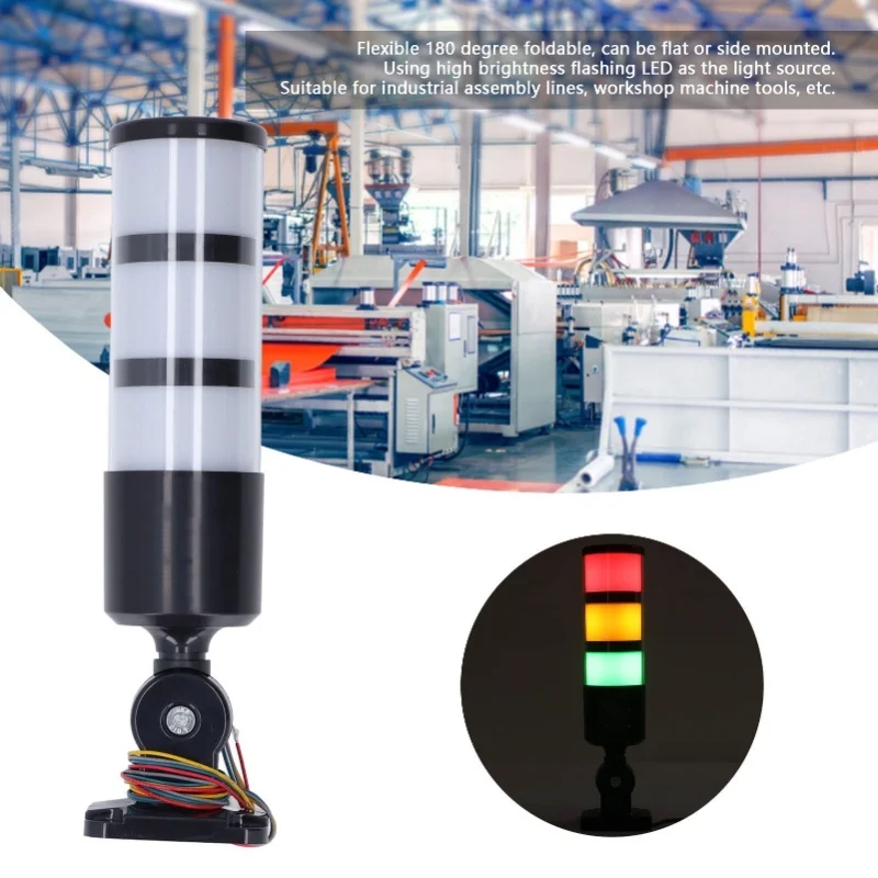 

Signal Tower Stack Folding Warning Lamp Light Yellow Red Green 3 Layer Flashing For Machine