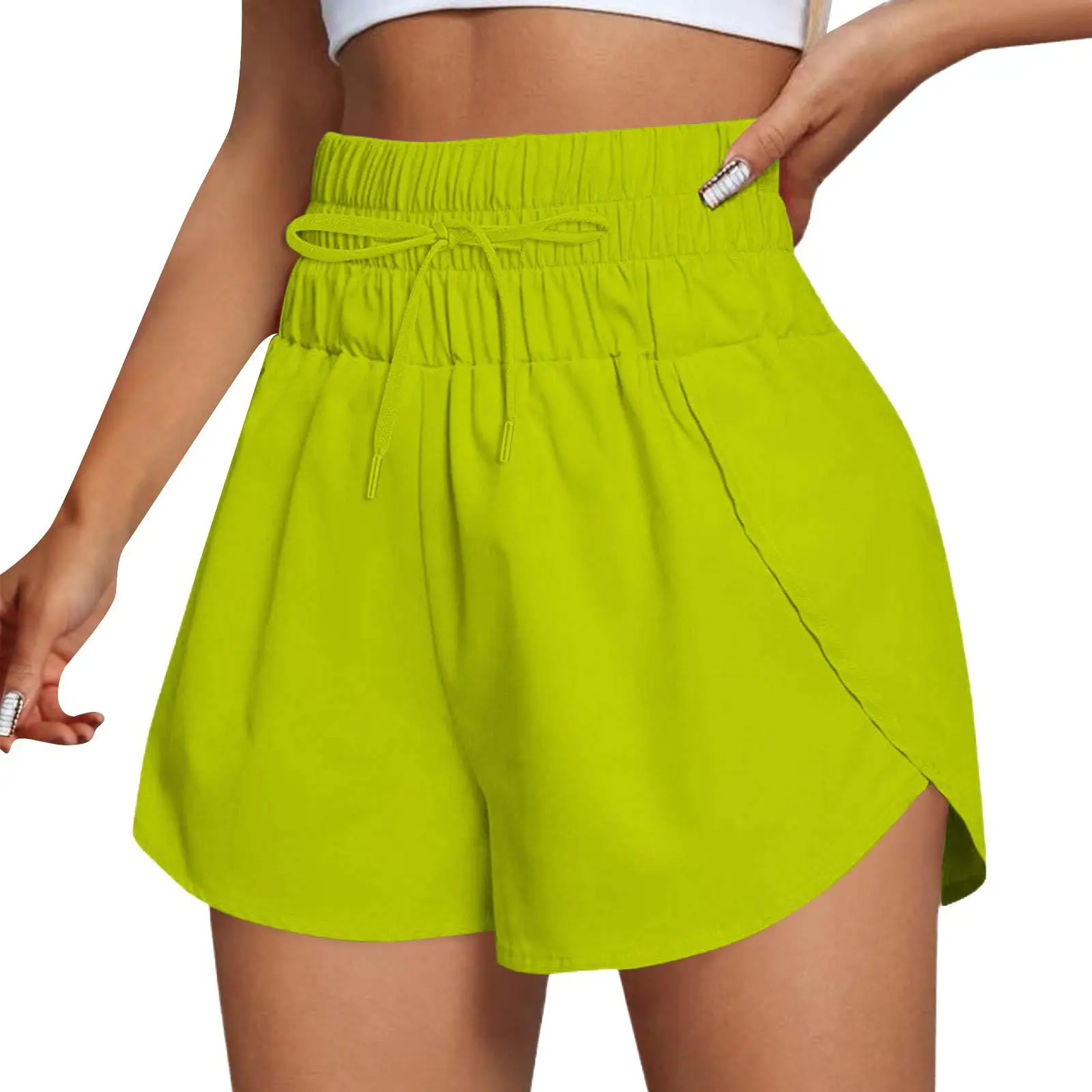 New Summer Women's Shorts High Waist Casual Solid Color Elastic Waist Basic Versatile Fashion Hot Pants