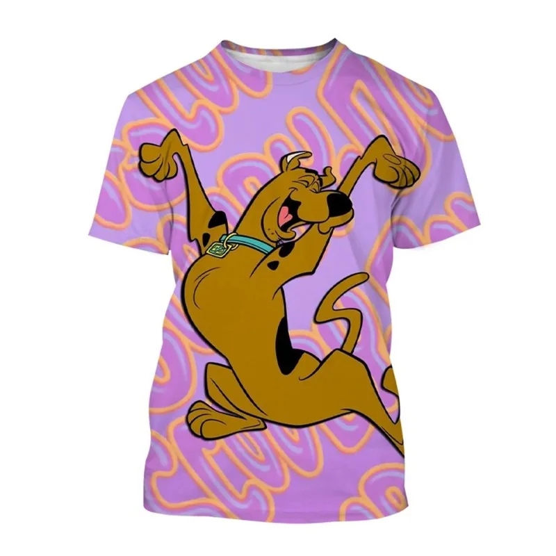 Summer Cartoon Scooby Creative 3D Printed T-shirt Fashionable Men and Women Fun Hip Hop Cartoon Casual T-shirt