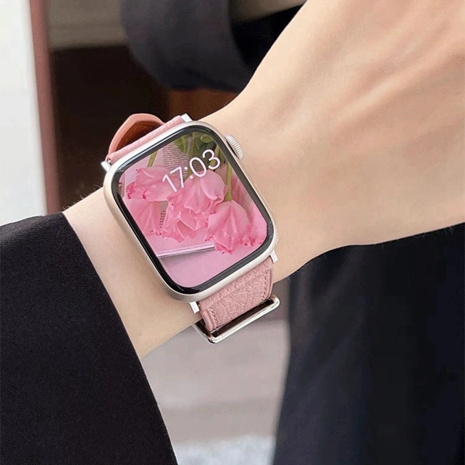 Ремешок кожаный для Apple Watch Band, модный спортивный браслет для IWatch 38 мм 40 мм 41 мм 42 мм 44 мм 45 мм 49 мм