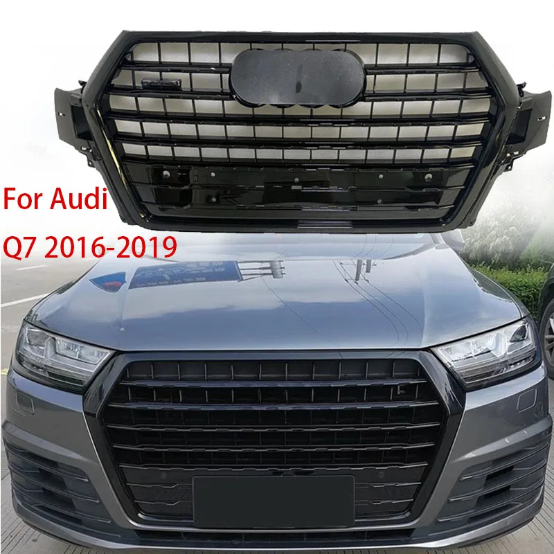 Pour Audi Q7 modèle de voiture d'origine calandre de pare-chocs avant 2016 2017 2018 2019 grilles de course capot en nid d'abeille maille plaque de couverture accessoires