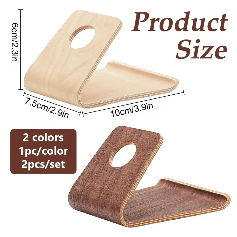 Hot Sale 1/2PCS 2colors Wood Phone Stand for Desk Wooden Cell Phone Holder for Mobile Phones Tablet Placement Desktop Stand