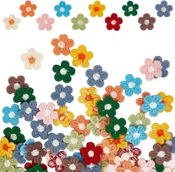 30Pcs Mix Color Flower Patches Repair Sew On Patches DIY Appliques 1.5cm Wide