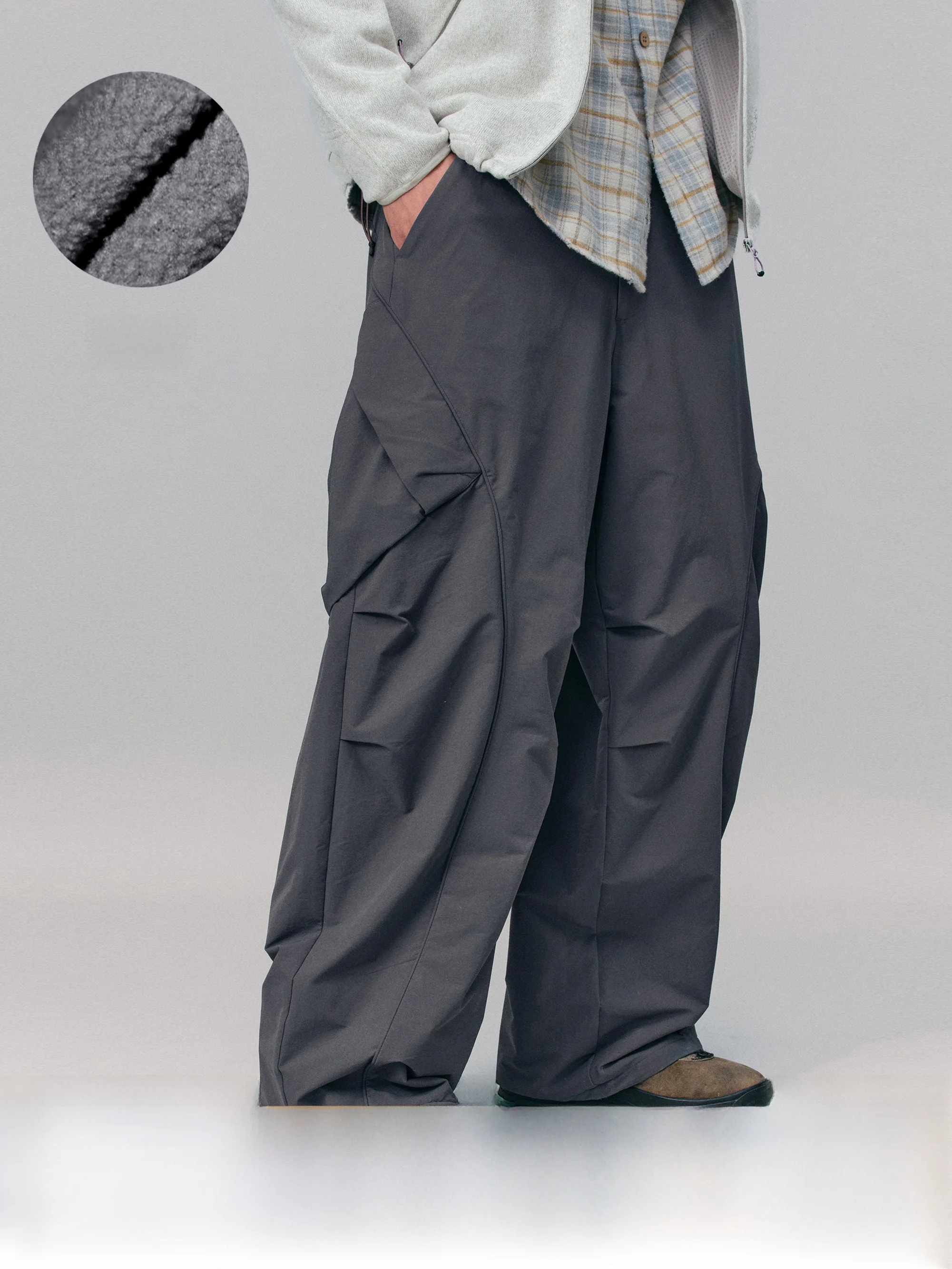 

Monterest Men's Outdoor Casual Pants Water-Resistant Fleece-Lined Cargo Trousers Knife-Shape Design Autumn Winter Youth Fashion