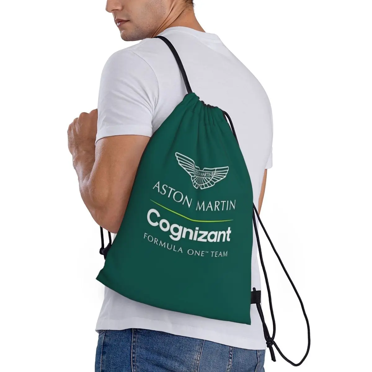 Aston-Sac de sport portable vert, ceinture de proximité épaisse, sac à dos d'équitation, sac à dos de salle de sport, sac à chaussures, sacs à dos pour vêtements