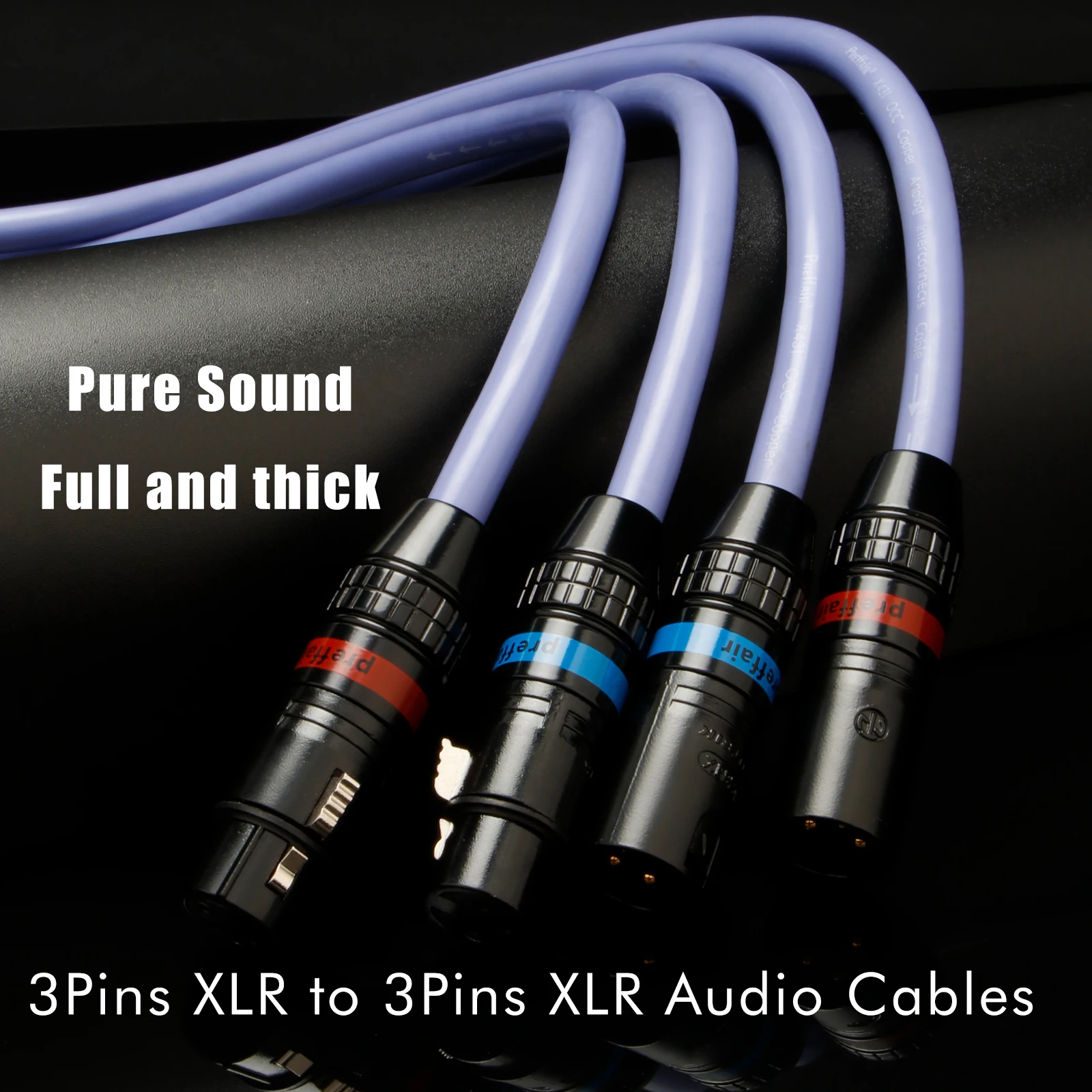 Pair RCA Signal Cable XLR Extensive Cable hifi audio Interconnect Wire CD Power Amplifier
