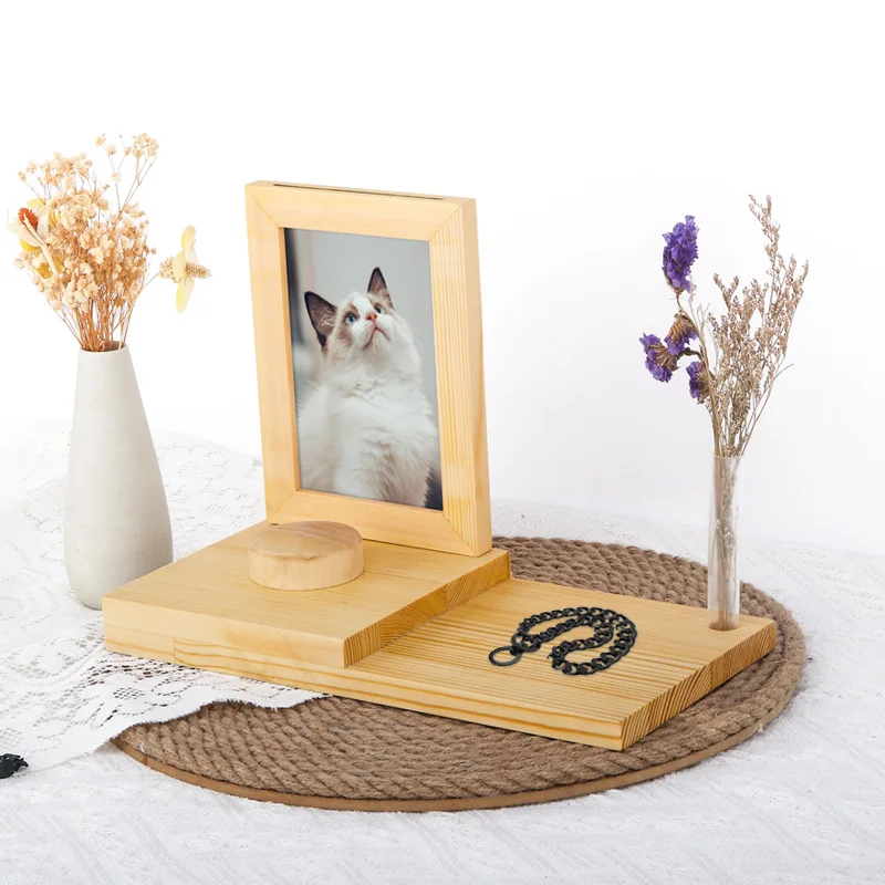 

Pet Keepsake Picture Frame, Wooden Photo Frame for Pet Owners, Memorial Frame and Inspirational Pet Loss Gift With Table