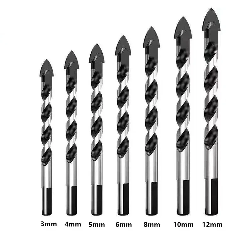 

3-12mm Multifunctional Triangle Drill Bit Diamond Drill Set Ceramic Tile Concrete Brick Wood Glass Punching Hole Saw Metal Drill