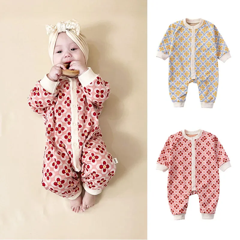 0-24M Newborn Kid Baby Boy Girl Winter Clothes Knit Long Sleeve Warm Baby Romper Sweater Jumpsuit Thick New Born Costumes Outfit