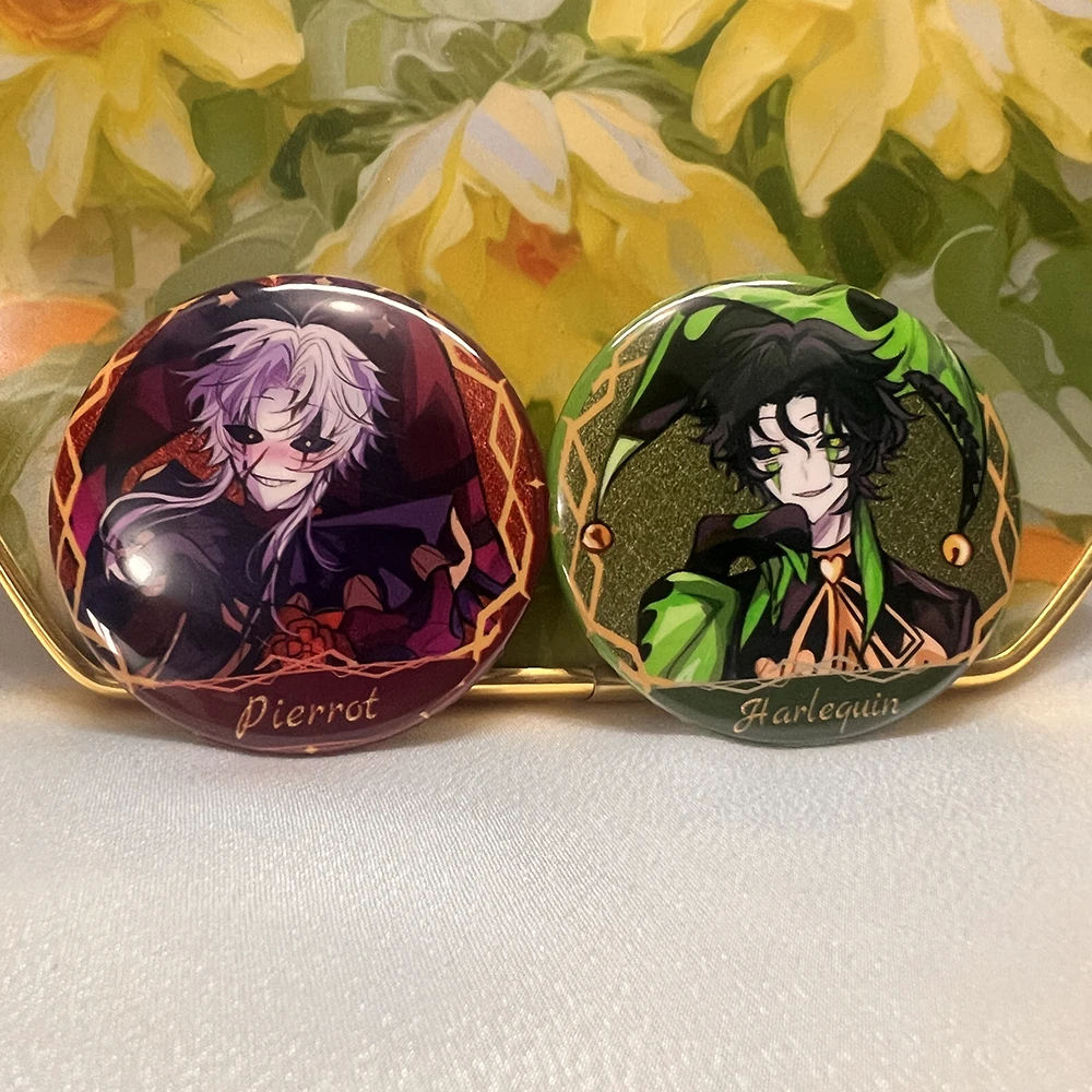 Pins de Payaso Aterrador de Anime y Juego, Estilo Pierrot y Arlequín del Circo Freak, para Cosplay, Disfraces y Accesorios de Fiesta de Halloween
